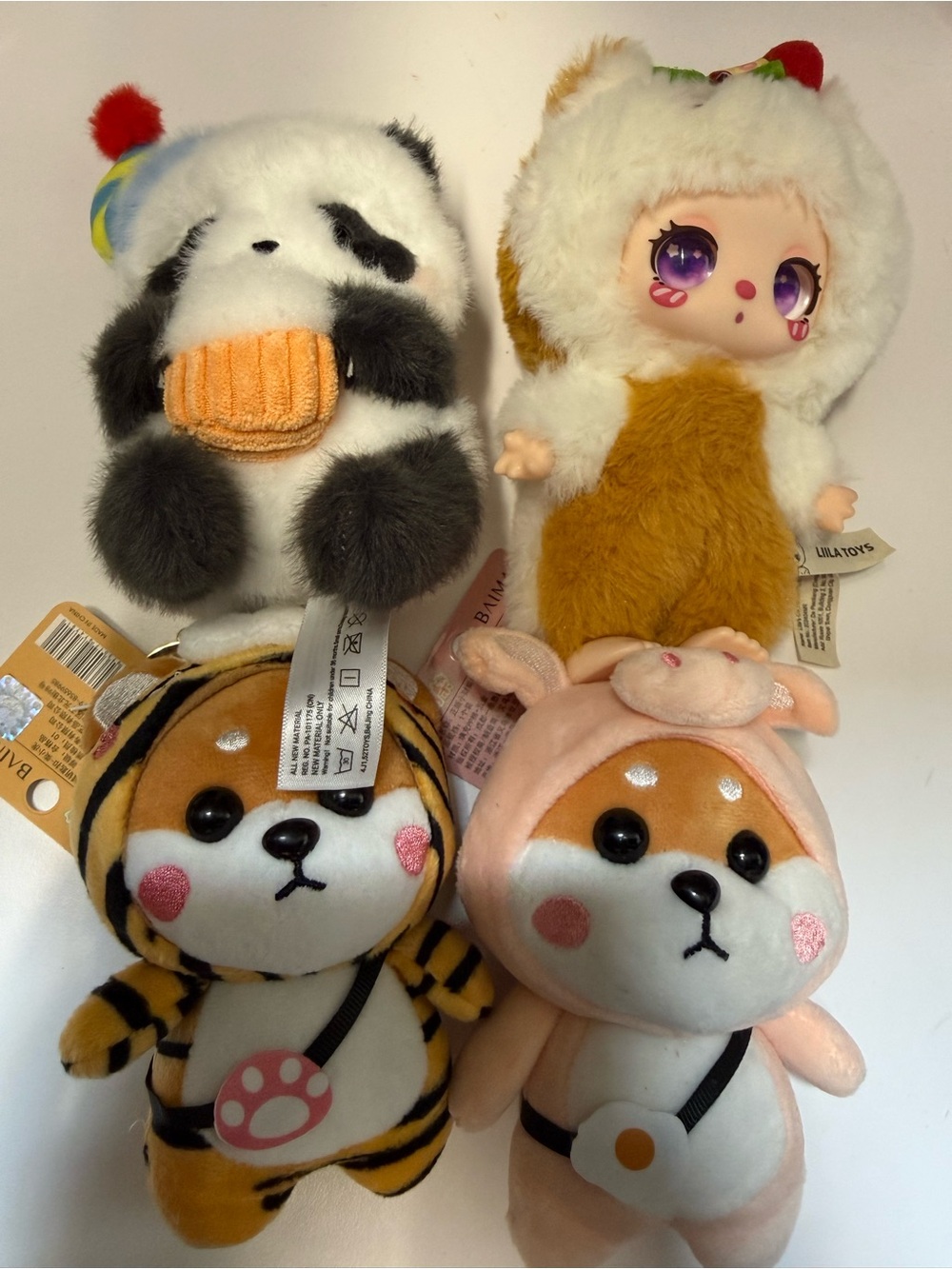 panda roll fortune shine and cure planeta plush bag charm bundle shiba tiger pig